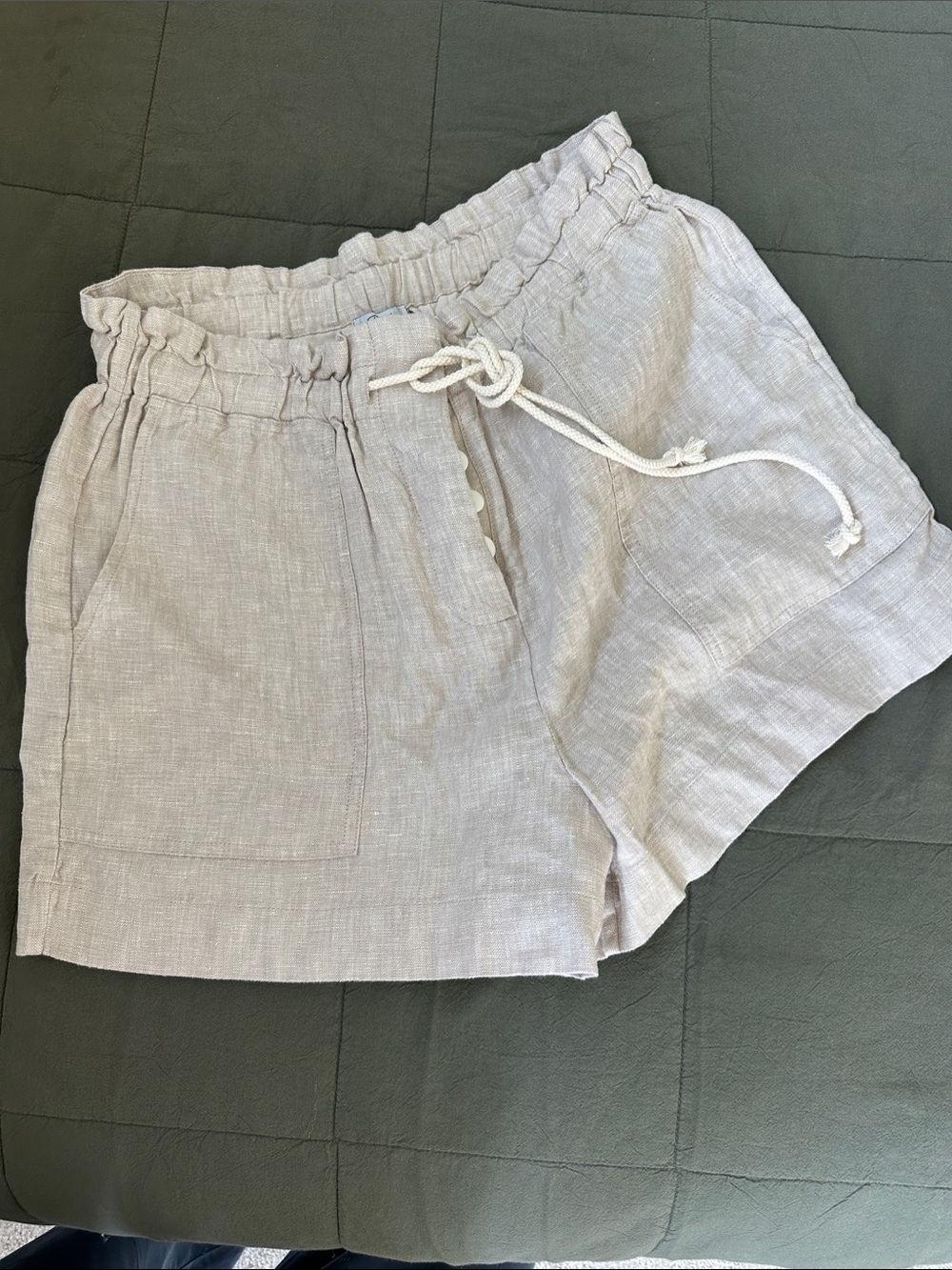Rails High-Waist Drawstring Linen Shorts